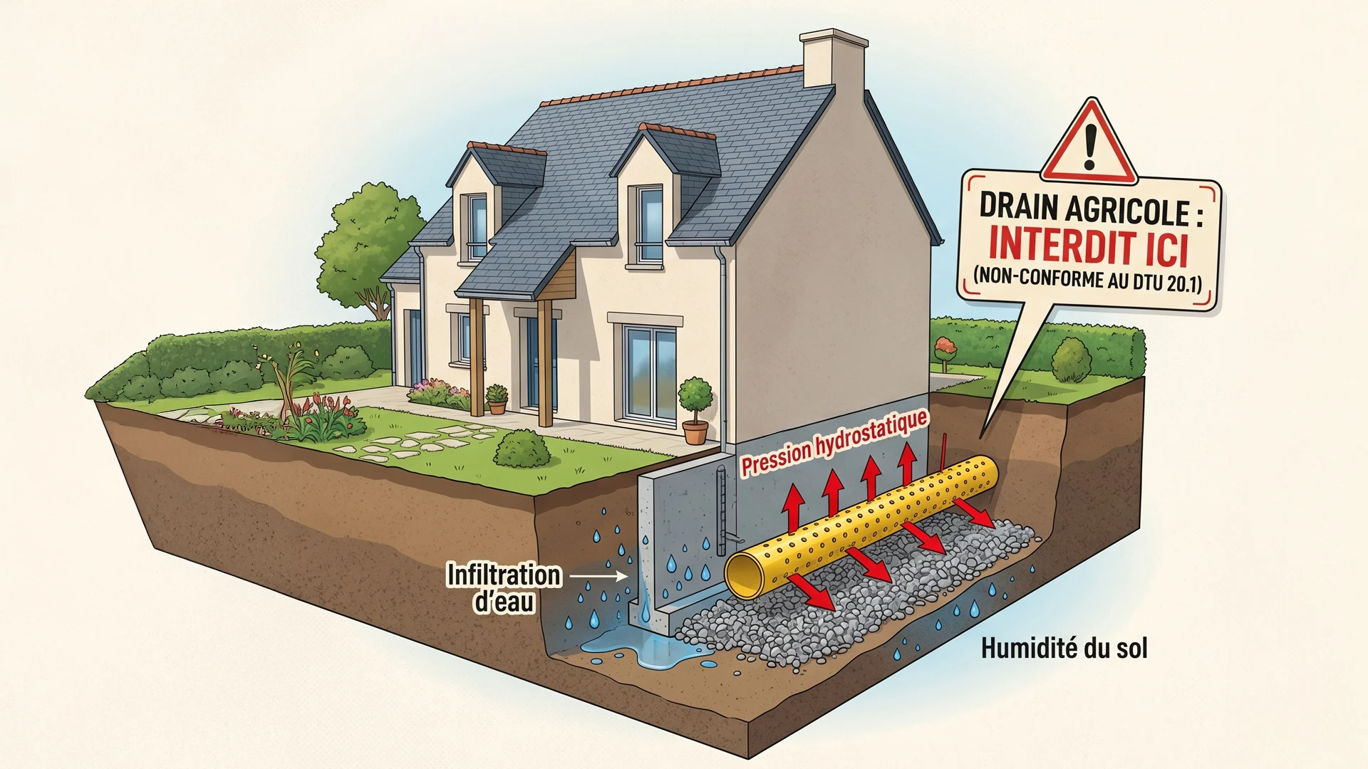 Peut-on utiliser un drain agricole pour les fondations d'une maison ?